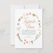 Meisjes Boho Wildflower Bedankt Baby shower (Voorkant)