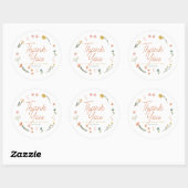 Meisjes Boho Wildflower Roze Baby shower gunst Ronde Sticker (Vel)