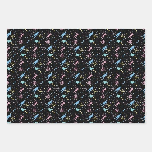 Meisjes Boogschieten - Girly Hearts Stars Archer Inpakpapier Vel (Voorkant 2)
