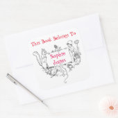 Meisjes Bookplate. Dit boek hoort bij het naamlabe Vierkante Sticker (Envelop)