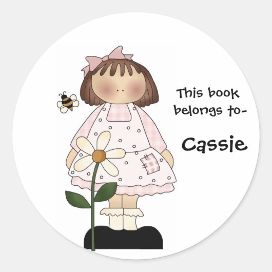 Meisje's bookplate sticker (Voorkant)