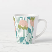 Meisjes botanisch Gepersonaliseerd blauw en roze e Latte Mok (Rechts)