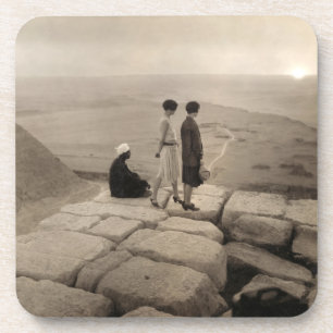 Meisjes bovenop de piramide van Khufu in Egypte Zo Bier Onderzetter