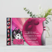 Meisjes Bowling Party Uitnodigingen (Staand voorkant)