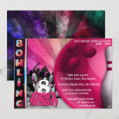 Meisjes Bowling Party Uitnodigingen (Voorkant / Achterkant)