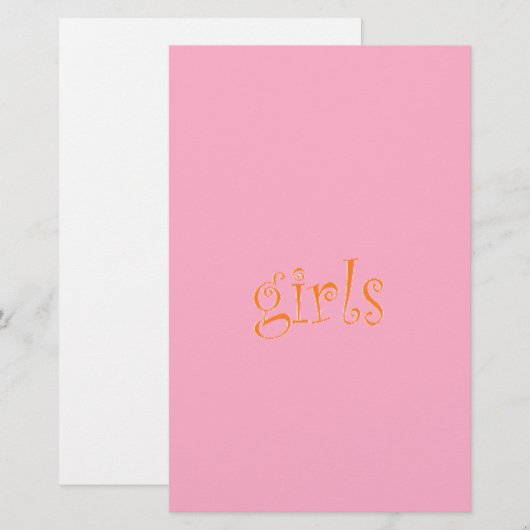 meisjes briefpapier (Voorkant / Achterkant)