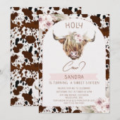 Meisjes Bruin Hoogland Koe Koe Print 16e Verjaarda Kaart (Voorkant / Achterkant)