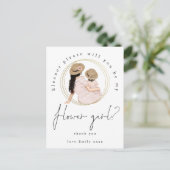 Meisjes Bruin Meisje Wil Je Mijn Bloemenmeisje Zij Uitnodiging Briefkaart (Staand voorkant)