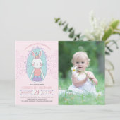 Meisjes Bunny Verjaardag Foto Kaart (Staand voorkant)