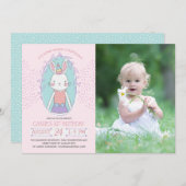 Meisjes Bunny Verjaardag Foto Kaart (Voorkant / Achterkant)
