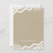 Meisjes Burlap Mason Jar Baby shower Kaart (Achterkant)