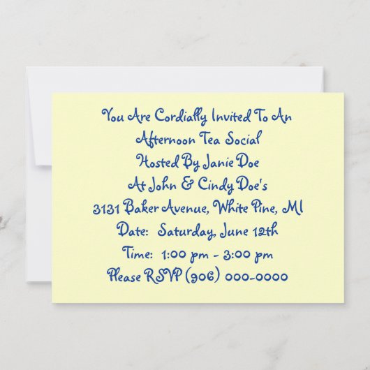 Meisjes & Butterflies Party Tea Invitation Cute Kaart (Achterkant)