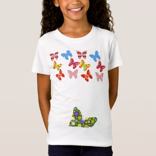 Meisjes  Butterflies Tee Shirt (Voorkant)
