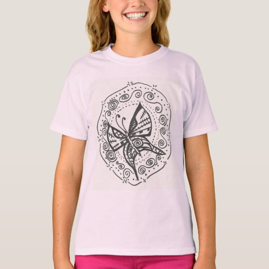 Meisjes Butterfly T-Shirt (Voorkant)