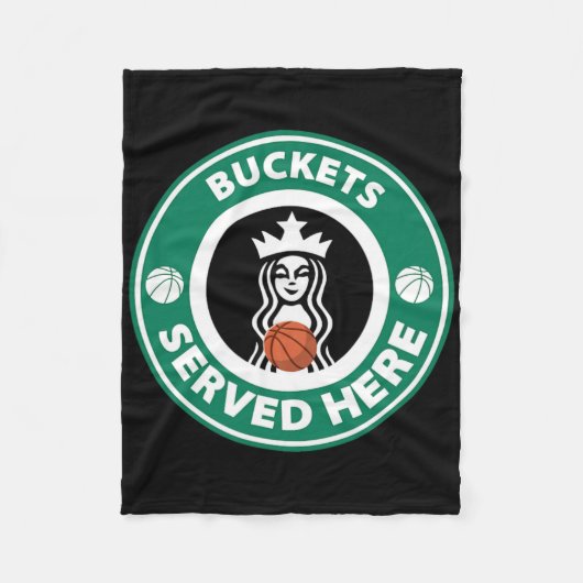 Meisjes Bysketbyll Fun Logo serveren emmers Great Fleece Deken (Voorkant)