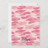 Meisjes Camo Pink Birthday Sleepover Invitation Kaart (Achterkant)