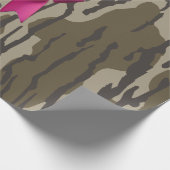 Meisjes Camo Pink Ribbon Bow Bottomland Camo Cadeaupapier (Hoek)