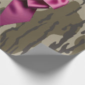Meisjes Camo Pink Ribbon Bow Bottomland Camo Cadeaupapier (Hoek)