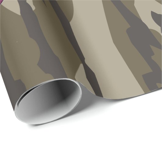 Meisjes Camo Pink Ribbon Bow Bottomland Camo Cadeaupapier (Rol Hoek)