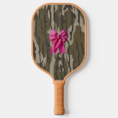 Meisjes Camo Pink Ribbon Bow Bottomland Camo Pickleball Paddle (Voorkant)