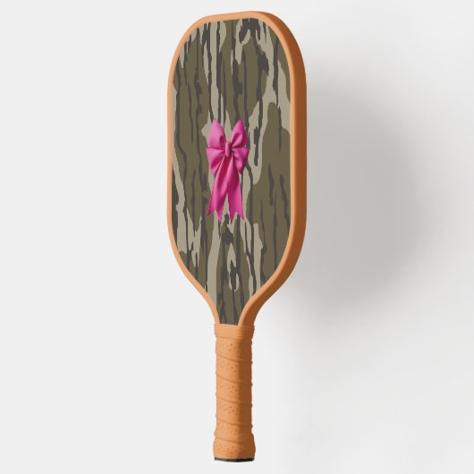 Meisjes Camo Pink Ribbon Bow Bottomland Camo Pickleball Paddle (Links)