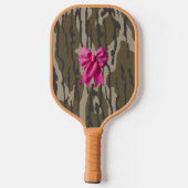 Meisjes Camo Pink Ribbon Bow Bottomland Camo Pickleball Paddle (Achterkant)