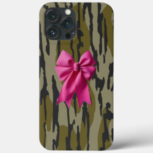 Meisjes Camo Roze Lint Boog Onder Lands Camo Case-Mate iPhone Case