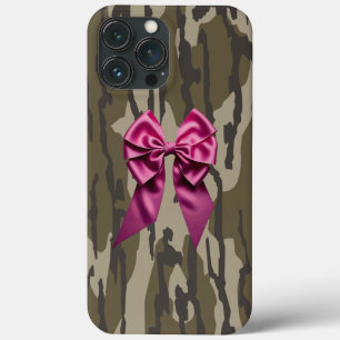 Meisjes Camo Roze Lint Boog Onder Lands Camo Case-Mate iPhone Case