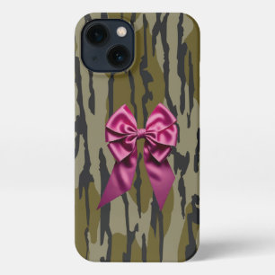 Meisjes Camo Roze Lint Boog Onder Lands Camo iPhone 13 Hoesje