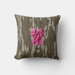 Meisjes Camo Roze Lint Boog Onder Lands Camo Kussen