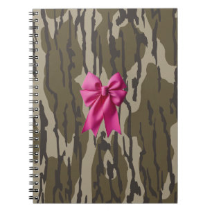 Meisjes Camo Roze Lint Boog Onder Lands Camo Notitieboek