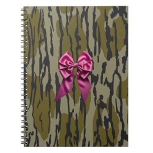 Meisjes Camo Roze Lint Boog Onder Lands Camo Notitieboek
