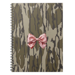 Meisjes Camo Roze Lint Boog Onder Lands Camo Notitieboek
