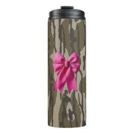 Meisjes Camo Roze Lint Boog Onder Lands Camo Thermosbeker
