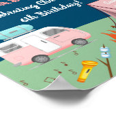 Meisjes Camping Birthday Camp Out Party Welcome Poster (Hoek)