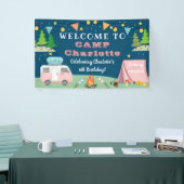 Meisjes Camping Birthday Camp Out Party Welcome Spandoek (Beurs)