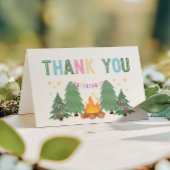 Meisje's Camping Gevouwen Dank u Kaarten