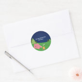 Meisjes Camping Glamping Verjaardagsfeestje Ronde Sticker (Envelop)