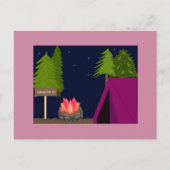 Meisjes Camping Outing Briefkaart (Voorkant)