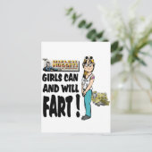 Meisjes Can en Will Fart Briefkaart (Staand voorkant)