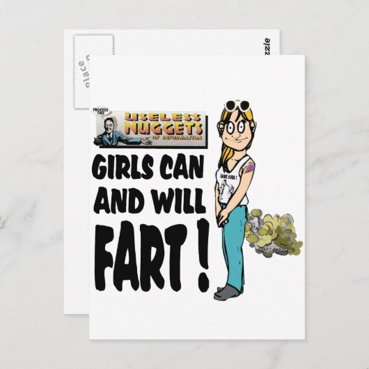 Meisjes Can en Will Fart Briefkaart (Voorkant / Achterkant)