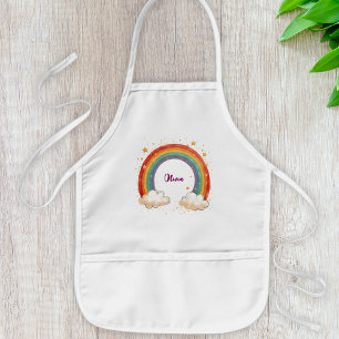 Meisjes Charmante Regenboog met Glinsterende Sterr Kinder Schort