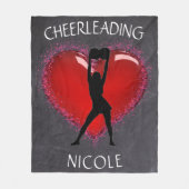 Meisjes Cheer Chalkboard Heart met aangepaste naam Fleece Deken (Voorkant)