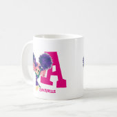 Meisjes CHEERLEADER gepersonaliseerd Genoemd Monog Koffiemok (Voorkant links)