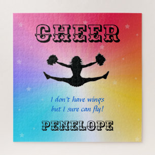 Meisjes Cheerleading Flyer gepersonaliseerde regen Legpuzzel