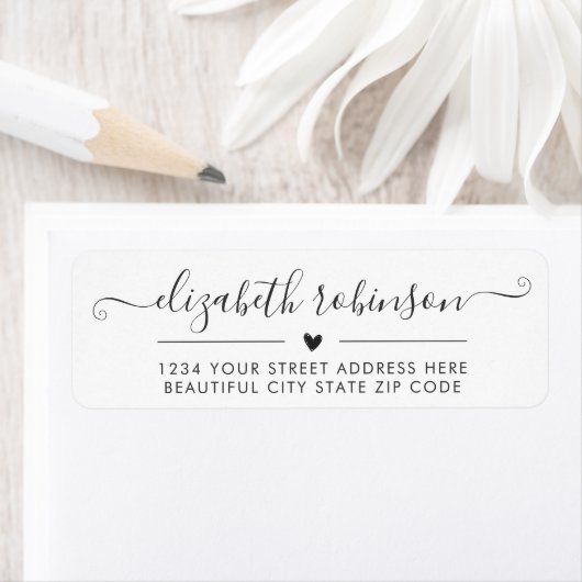 Meisjes Chic Calligraphy Script Heart Address Labe Etiket (Insitu)