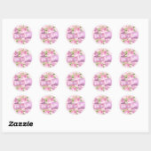 Meisjes  Chic Floral Blush Pink Hallo Prachtig Ronde Sticker (Vel)