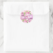 Meisjes  Chic Floral Blush Pink Hallo Prachtig Ronde Sticker (Tas)
