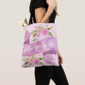 Meisjes Chic Floral Blush Pink Hallo Prachtig Tote Bag (Dichtbij)