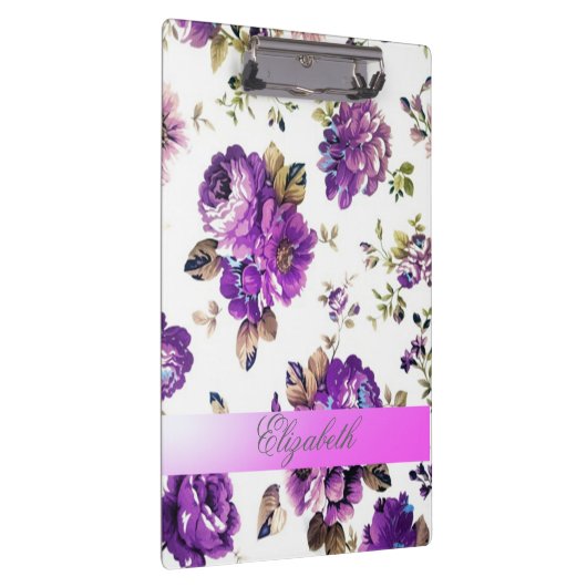 Meisjes Chic Flowers-Personalized Klembord (Rechts)